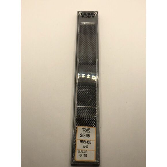Hadley Roma Watch Band Replacement Black In Box MB3848 PY11 - Picture 1 of 9